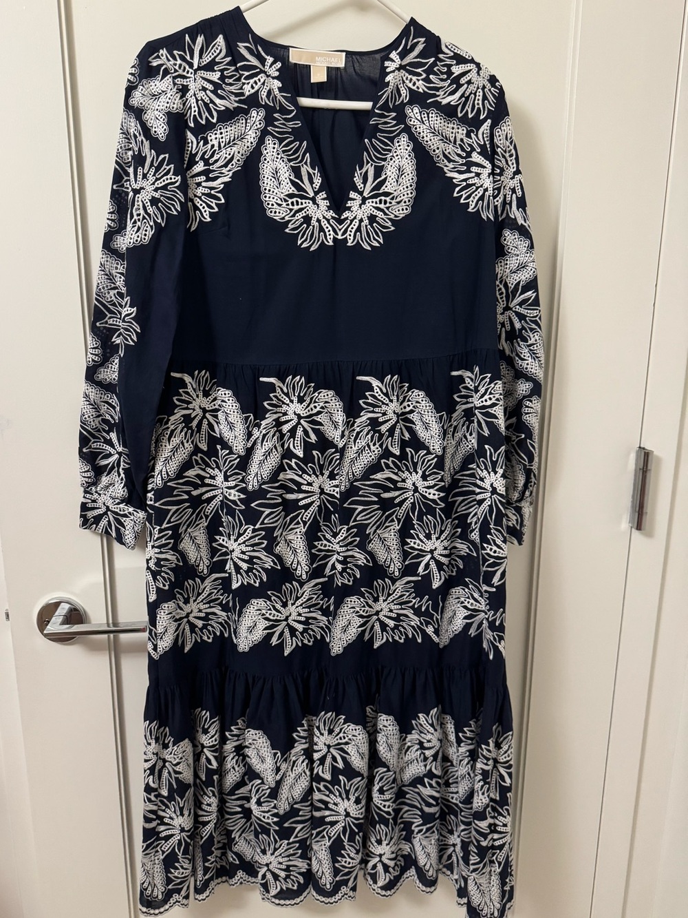 Michael Michael Kors Size S Botanical Eyelet Embroidered Kaftan Dress